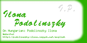 ilona podolinszky business card